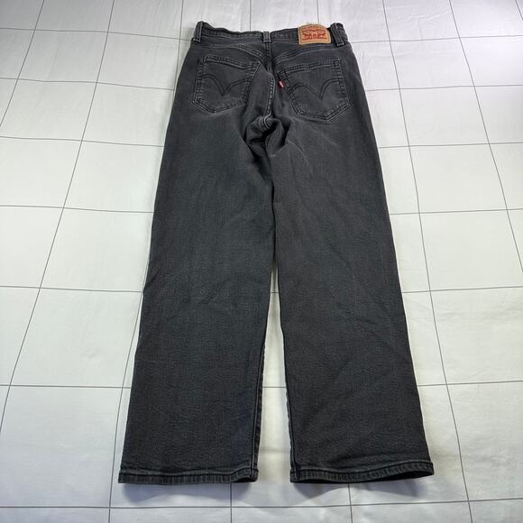 Levi’s Jeans Womens 26 Washed Black Ribcage Straight Ankle Button Fly High Rise - Picture 2 of 14